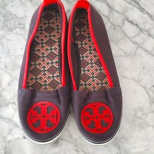 Tory Burch Red and Black Sneakers